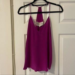 Rory Beca purple spaghetti strap tank, size small